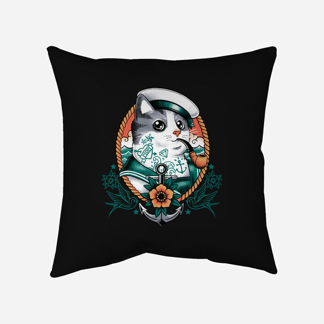 Sailor Cat Tattoo-None-Removable Cover w Insert-Throw Pillow-NemiMakeit