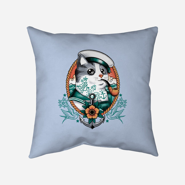 Sailor Cat Tattoo-None-Removable Cover w Insert-Throw Pillow-NemiMakeit
