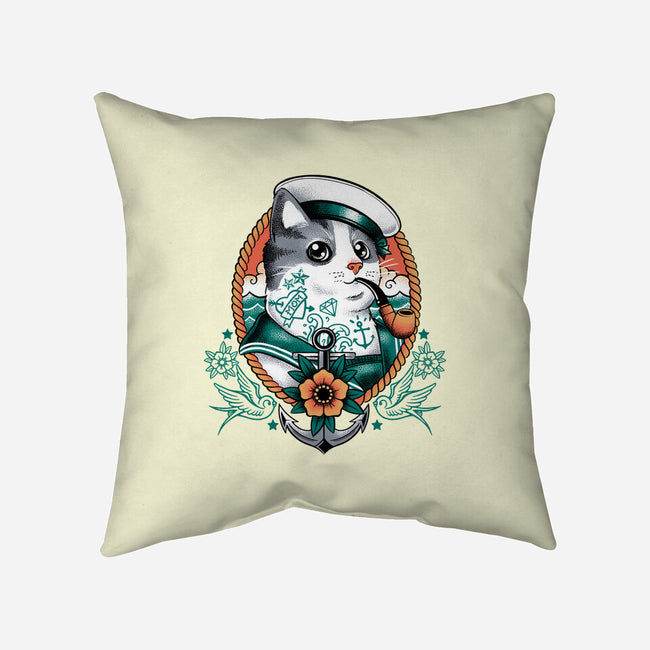 Sailor Cat Tattoo-None-Removable Cover w Insert-Throw Pillow-NemiMakeit