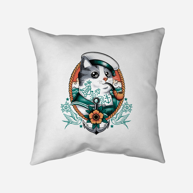 Sailor Cat Tattoo-None-Removable Cover w Insert-Throw Pillow-NemiMakeit