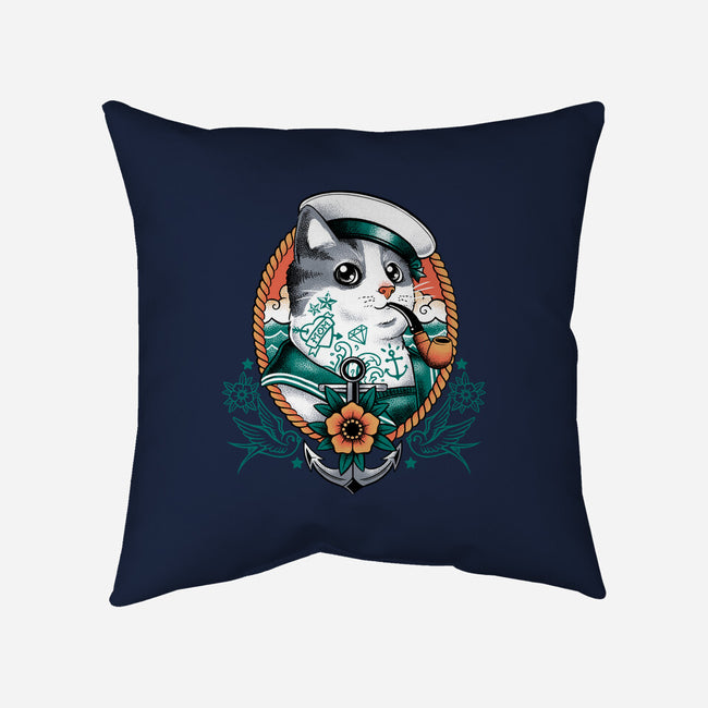 Sailor Cat Tattoo-None-Removable Cover-Throw Pillow-NemiMakeit