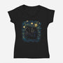 Starry Gotham-Womens-V-Neck-Tee-zascanauta