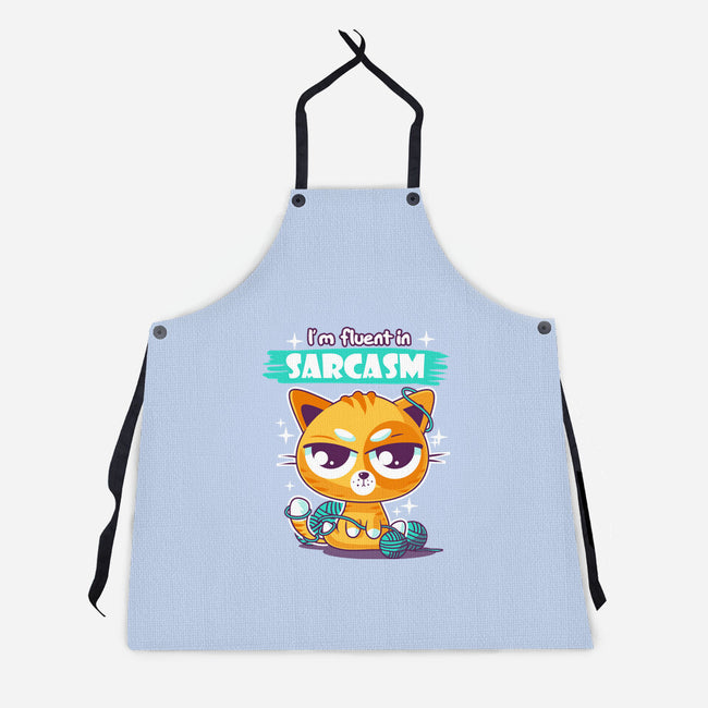 Fluent In Sarcasm-Unisex-Kitchen-Apron-erion_designs