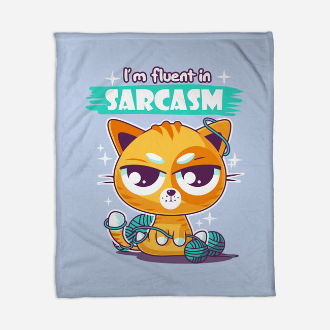 Fluent In Sarcasm-None-Fleece-Blanket-erion_designs