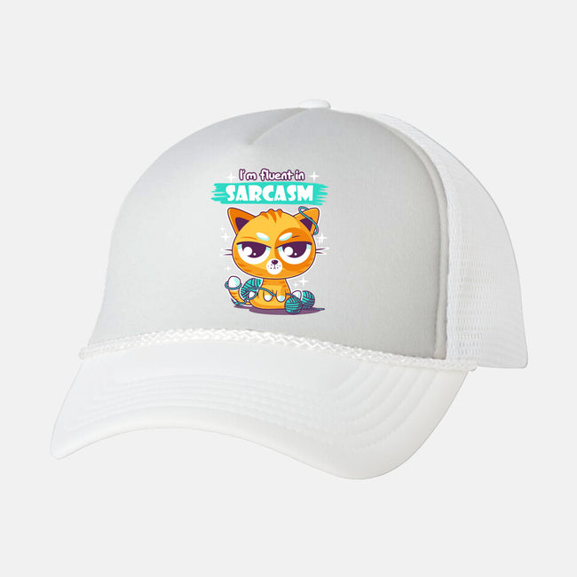 Fluent In Sarcasm-Unisex-Trucker-Hat-erion_designs