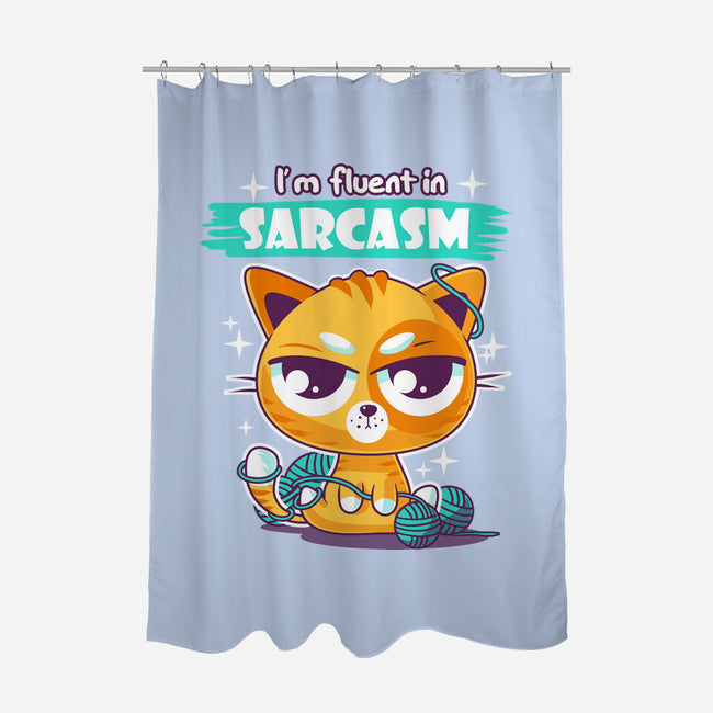 Fluent In Sarcasm-None-Polyester-Shower Curtain-erion_designs