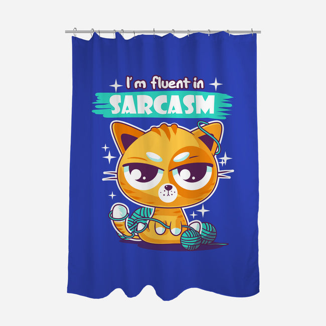 Fluent In Sarcasm-None-Polyester-Shower Curtain-erion_designs