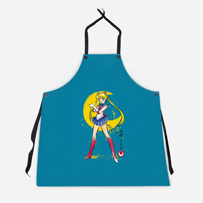 Moon Sumi-e-Unisex-Kitchen-Apron-DrMonekers