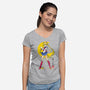 Moon Sumi-e-Womens-V-Neck-Tee-DrMonekers