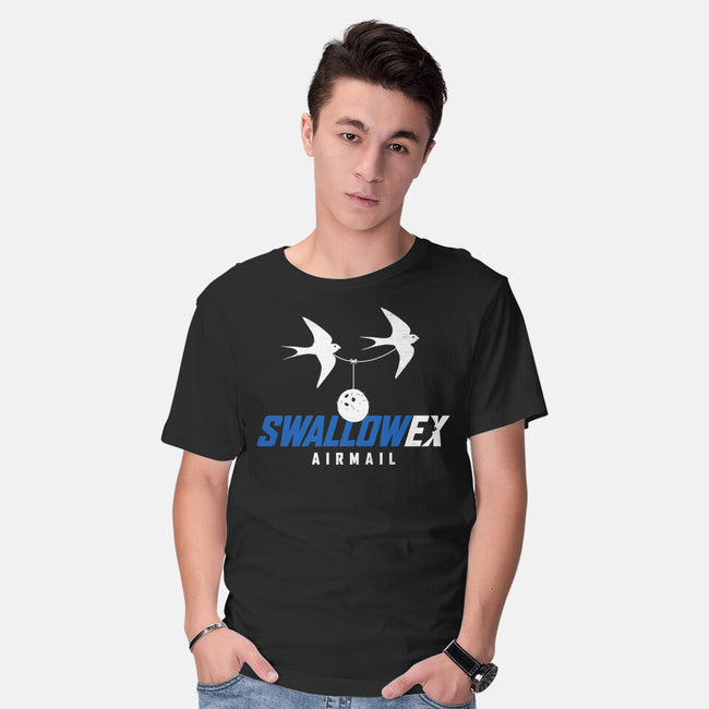 Swallow Ex Airmail-Mens-Basic-Tee-rocketman_art