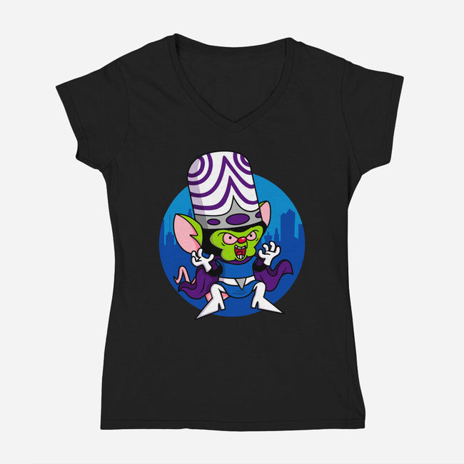 Double Conqueror-Womens-V-Neck-Tee-Raffiti