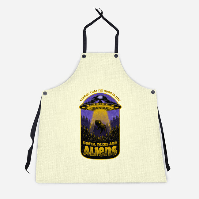 Death Taxes And Aliens-Unisex-Kitchen-Apron-Studio Mootant