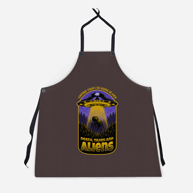 Death Taxes And Aliens-Unisex-Kitchen-Apron-Studio Mootant