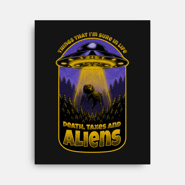 Death Taxes And Aliens-None-Stretched-Canvas-Studio Mootant