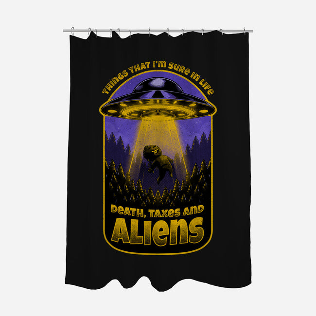 Death Taxes And Aliens-None-Polyester-Shower Curtain-Studio Mootant