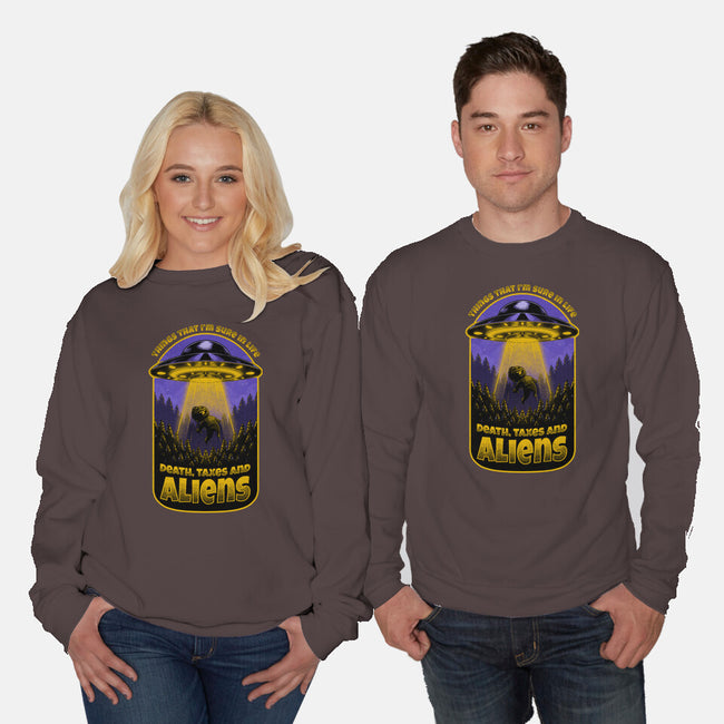 Death Taxes And Aliens-Unisex-Crew Neck-Sweatshirt-Studio Mootant