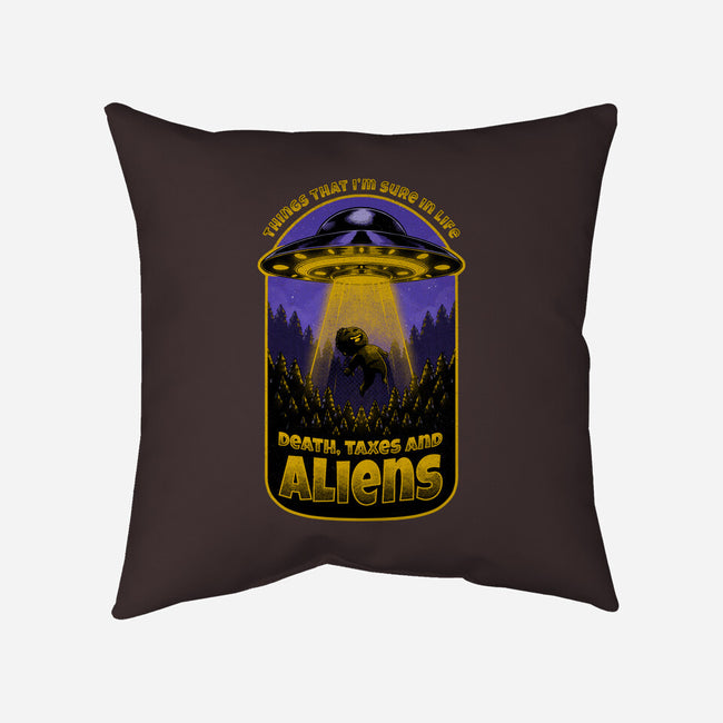 Death Taxes And Aliens-None-Removable Cover-Throw Pillow-Studio Mootant