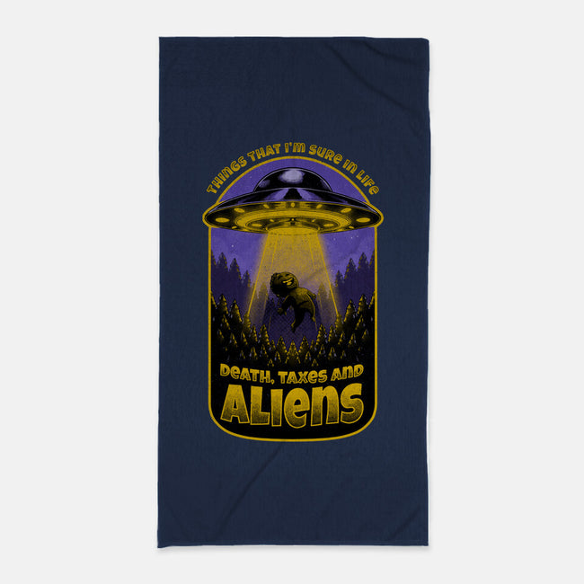 Death Taxes And Aliens-None-Beach-Towel-Studio Mootant