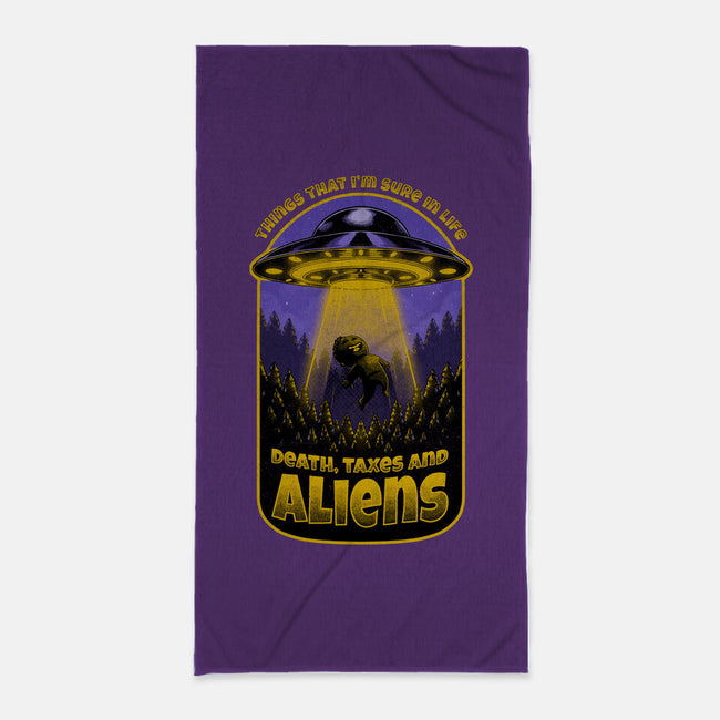 Death Taxes And Aliens-None-Beach-Towel-Studio Mootant