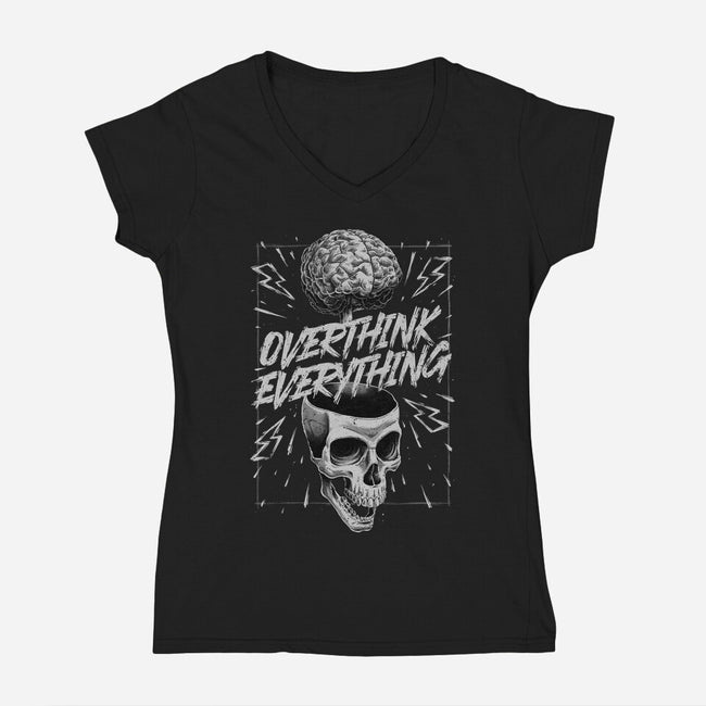 Overthink Everything-Womens-V-Neck-Tee-Studio Mootant