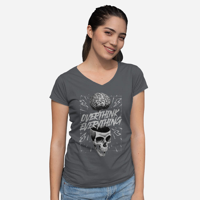 Overthink Everything-Womens-V-Neck-Tee-Studio Mootant