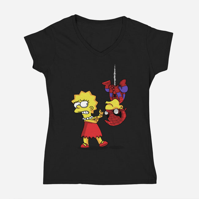 Spider Ugh-Womens-V-Neck-Tee-zascanauta