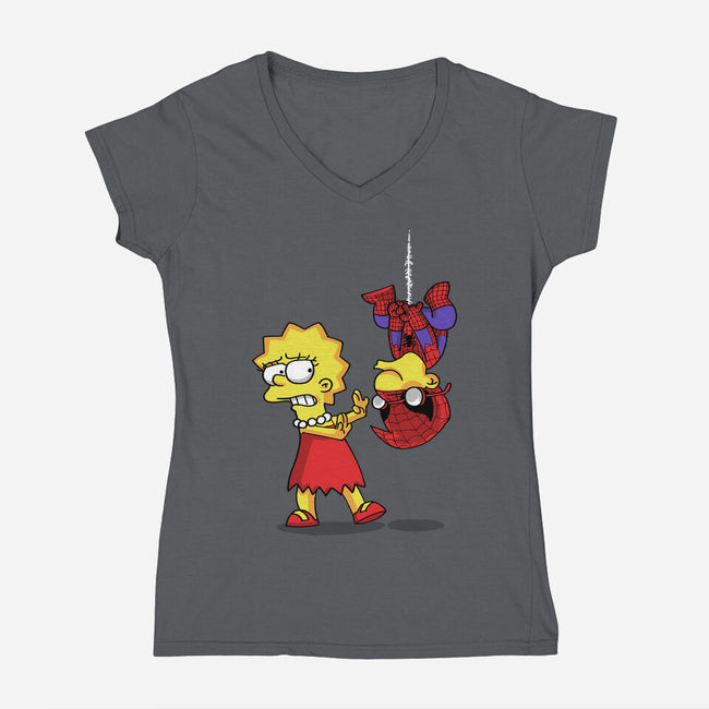 Spider Ugh-Womens-V-Neck-Tee-zascanauta