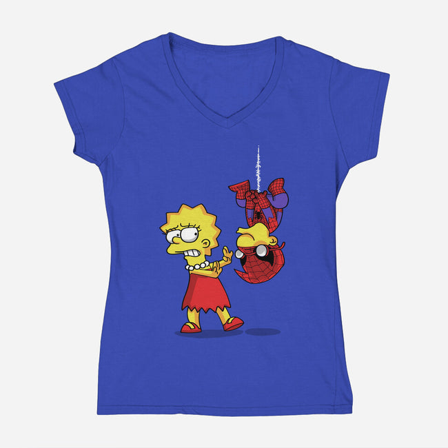 Spider Ugh-Womens-V-Neck-Tee-zascanauta
