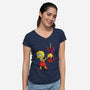 Spider Ugh-Womens-V-Neck-Tee-zascanauta