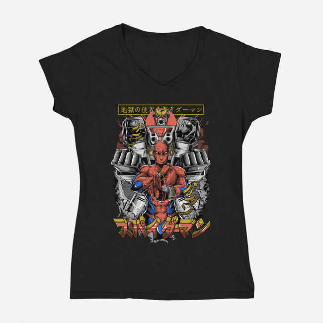 Spider Power-Womens-V-Neck-Tee-Guilherme magno de oliveira