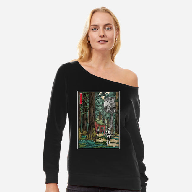 Galactic Empire In Japanese Forest-Womens-Off Shoulder-Sweatshirt-DrMonekers