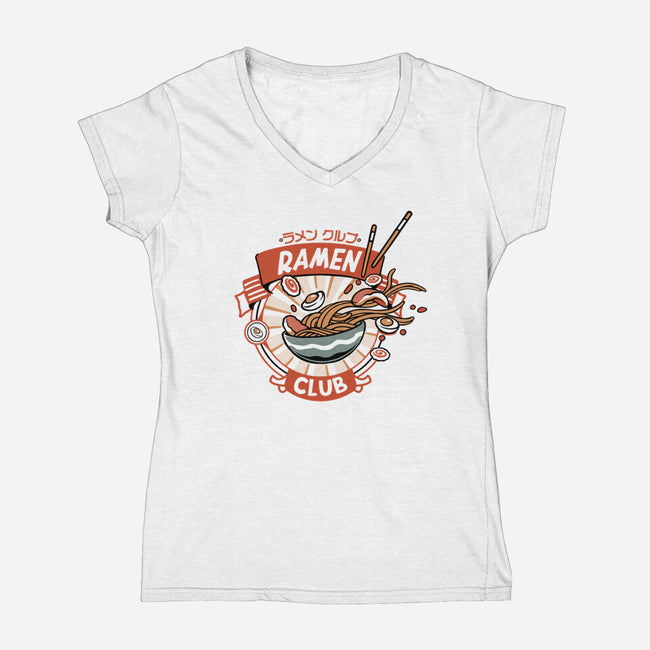 Ramen Club-Womens-V-Neck-Tee-ilustrata