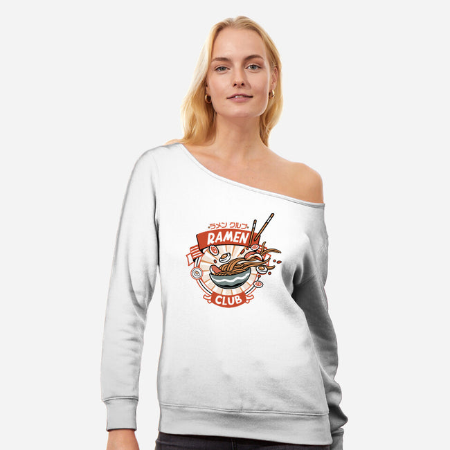 Ramen Club-Womens-Off Shoulder-Sweatshirt-ilustrata