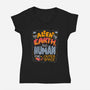 Too Alien For Earth-Womens-V-Neck-Tee-eduely