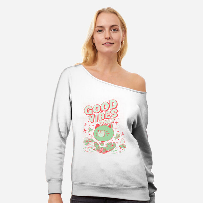 Good Vibes Only-Womens-Off Shoulder-Sweatshirt-ilustrata