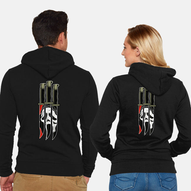 Screaming Blades-Unisex-Zip-Up-Sweatshirt-nadzeenadz