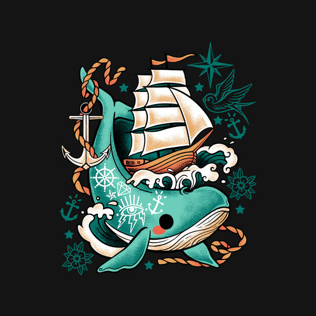 Whale Ship Tattoo-None-Drawstring-Bag-NemiMakeit