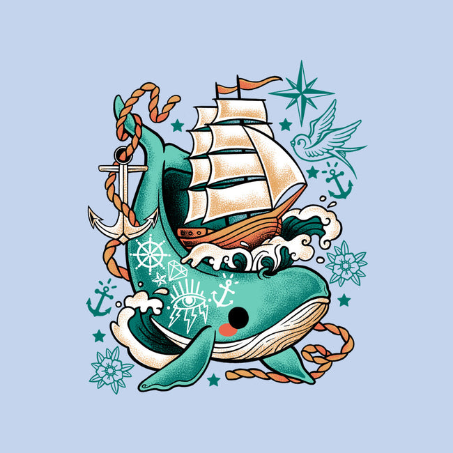 Whale Ship Tattoo-Mens-Long Sleeved-Tee-NemiMakeit