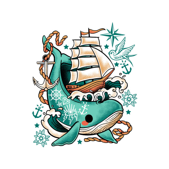 Whale Ship Tattoo-None-Removable Cover w Insert-Throw Pillow-NemiMakeit