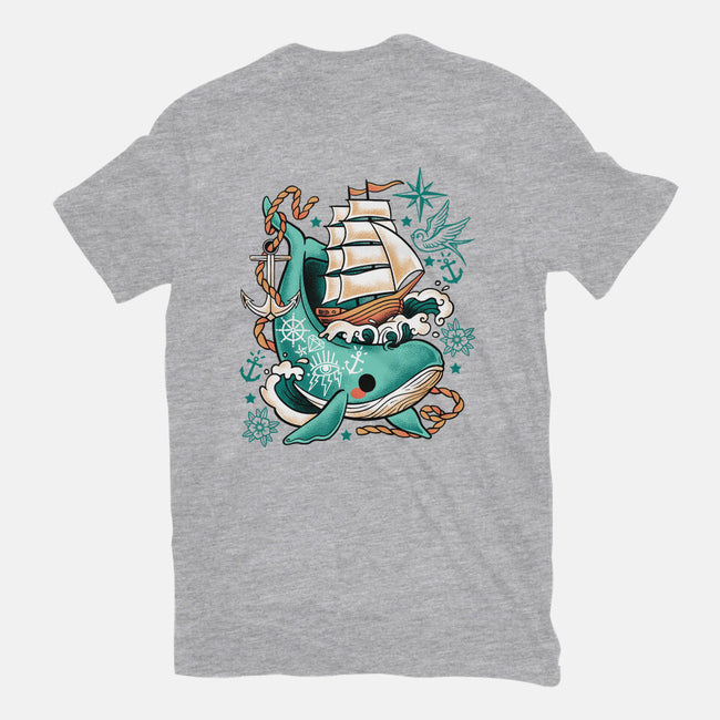 Whale Ship Tattoo-Womens-Basic-Tee-NemiMakeit