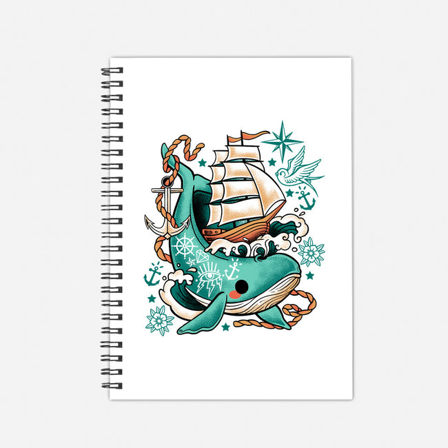 Whale Ship Tattoo-None-Dot Grid-Notebook-NemiMakeit