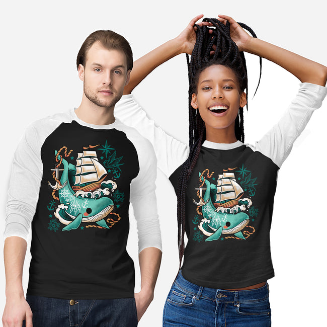Whale Ship Tattoo-Unisex-Baseball-Tee-NemiMakeit