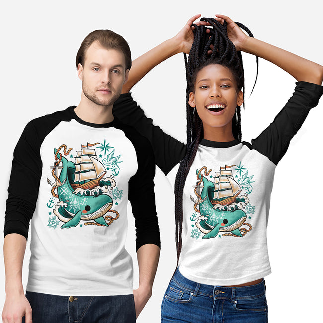 Whale Ship Tattoo-Unisex-Baseball-Tee-NemiMakeit