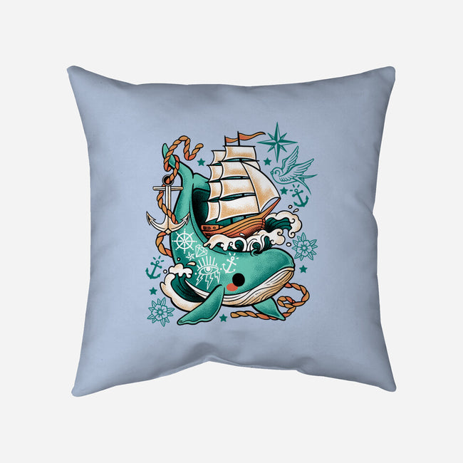 Whale Ship Tattoo-None-Removable Cover w Insert-Throw Pillow-NemiMakeit