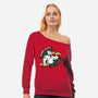 Power Puft's-Womens-Off Shoulder-Sweatshirt-nadzeenadz