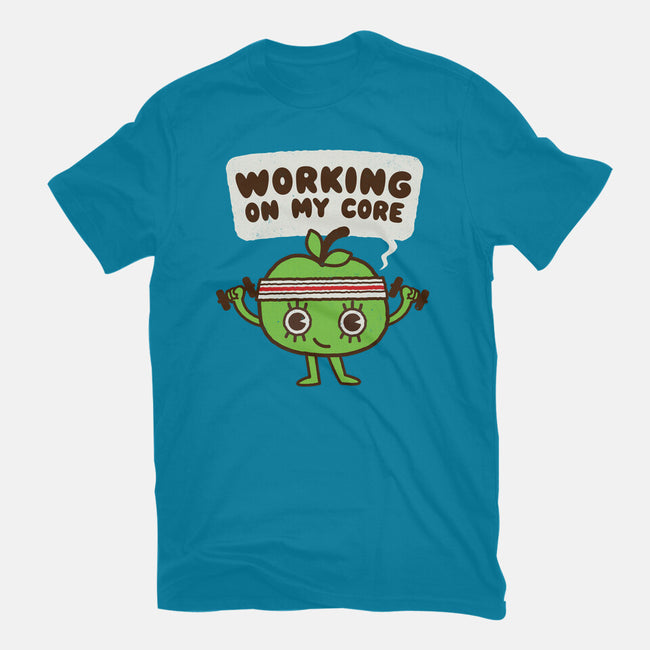 Working On My Core-Womens-Fitted-Tee-Weird & Punderful