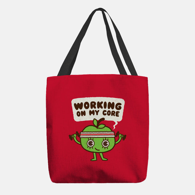 Working On My Core-None-Basic Tote-Bag-Weird & Punderful