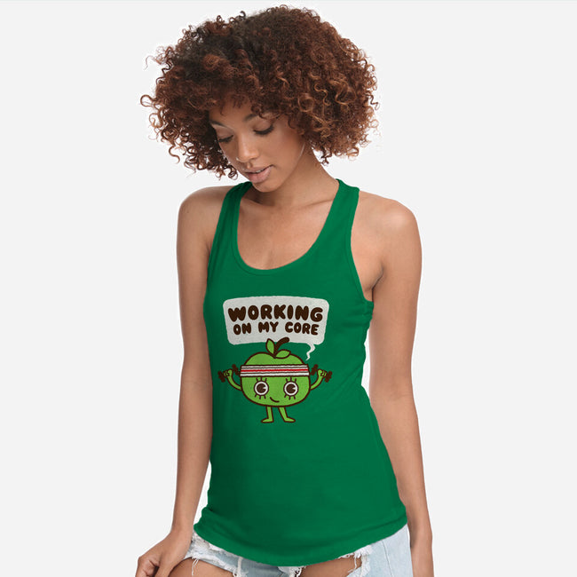 Working On My Core-Womens-Racerback-Tank-Weird & Punderful