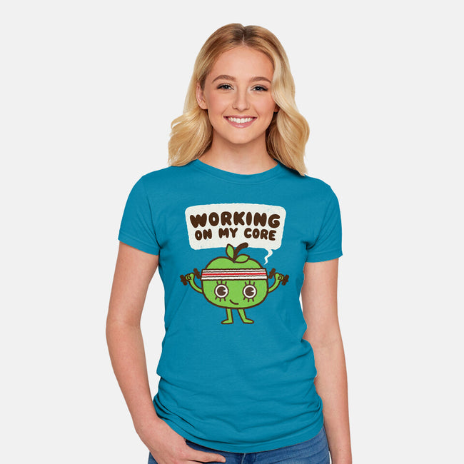 Working On My Core-Womens-Fitted-Tee-Weird & Punderful