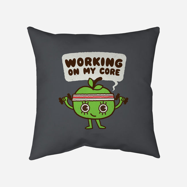 Working On My Core-None-Removable Cover w Insert-Throw Pillow-Weird & Punderful